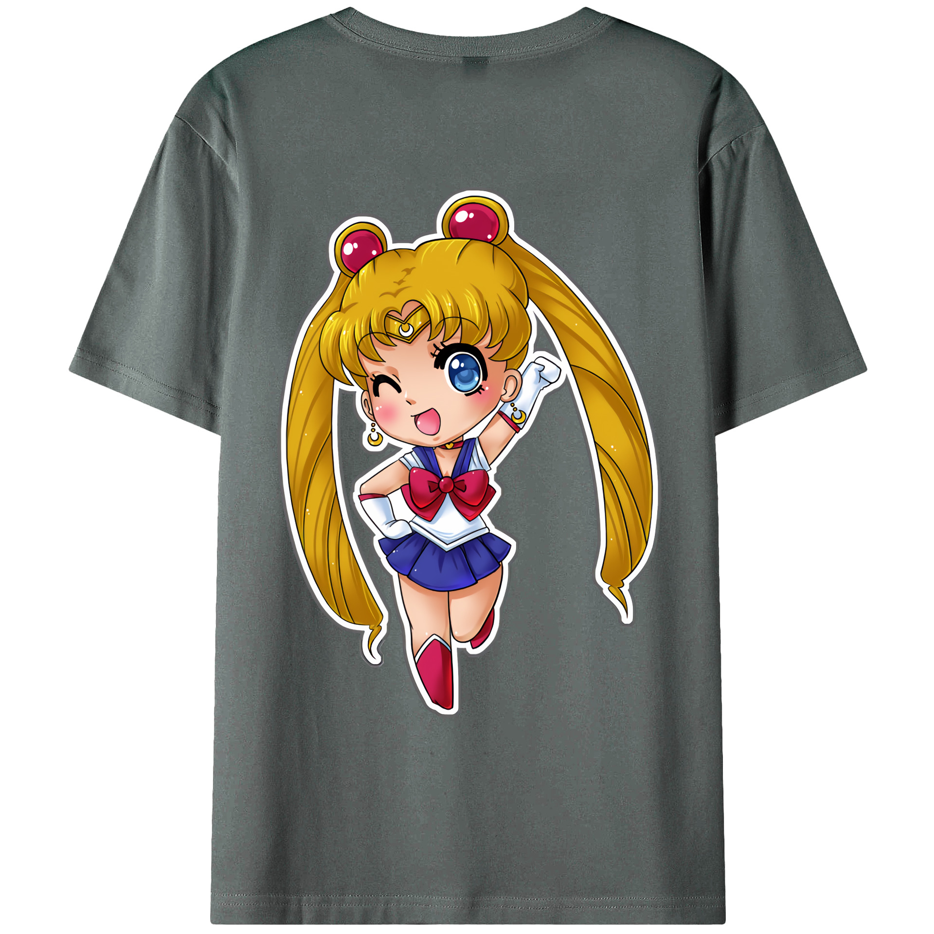 （画像用） 美少女戦士セーラームーン 月野 うさぎ つきの うさぎ Sailor Moon Tsukino Usagi 綿100％ メンズ半袖Tシャツ（バックプリント） 通気性